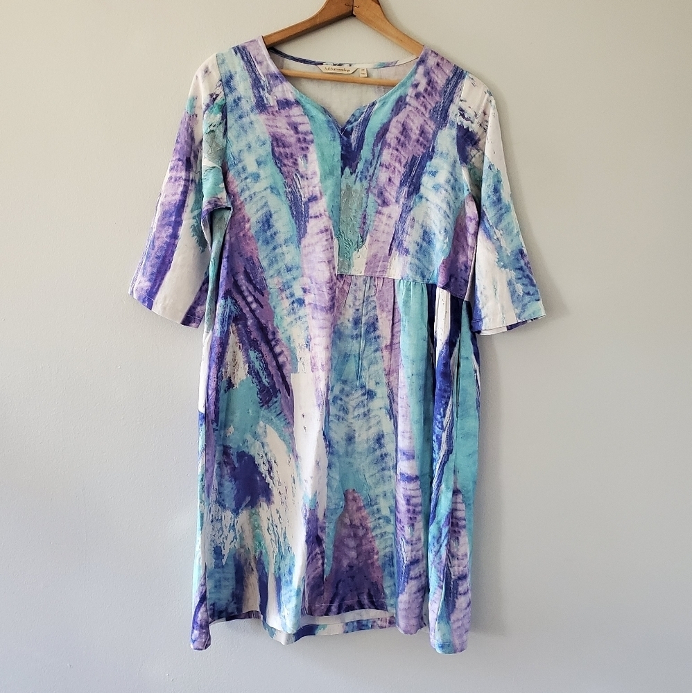 Soft Surroundings Flax Blend Painters Palette Dress